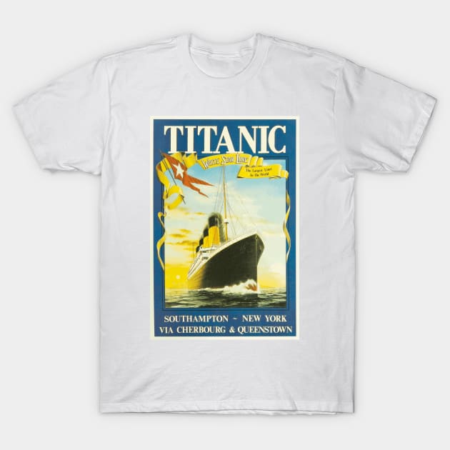 RMS Titanic - Vintage Travel Poster T-Shirt by Naves